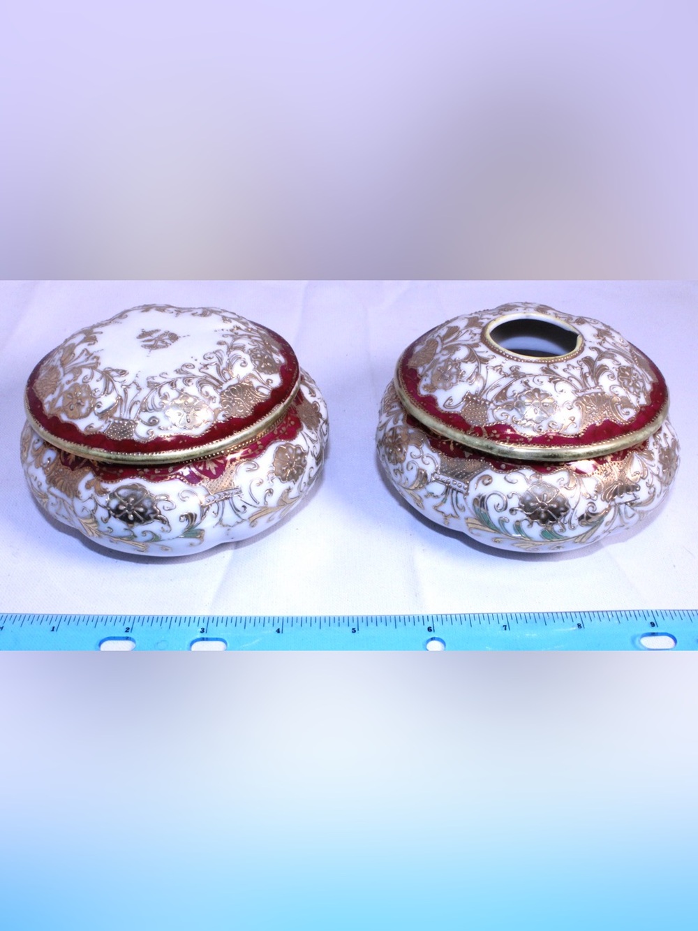 Antique Nagoya Shofu Nippon Hand-painted Porcelain Vanity or Dresser Set